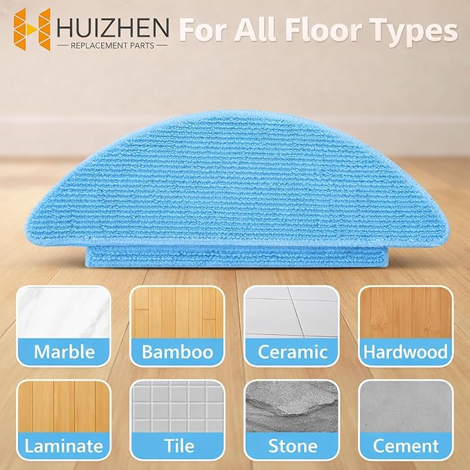 20-Piece L9000 Replacement Parts Compatible with Tikom L9000, L8000, Lubluelu SL60D, Laresar L6 Nex, Honiture Q6 SE Robot Vacuum Accessories, 2 Main Brushes, 6 Side Brushes, 6 HEPA Filters, 6 Mop Pads
