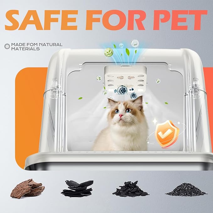 16 PCS Cat Litter Box Deodorizer for Hooded Litter Boxe, Activated Charcoal Odor Absorber, Carbon Filter Compatible with Whisker OdorTrap Pod Accessories Filter and Traditional Litter Boxes, Unscented