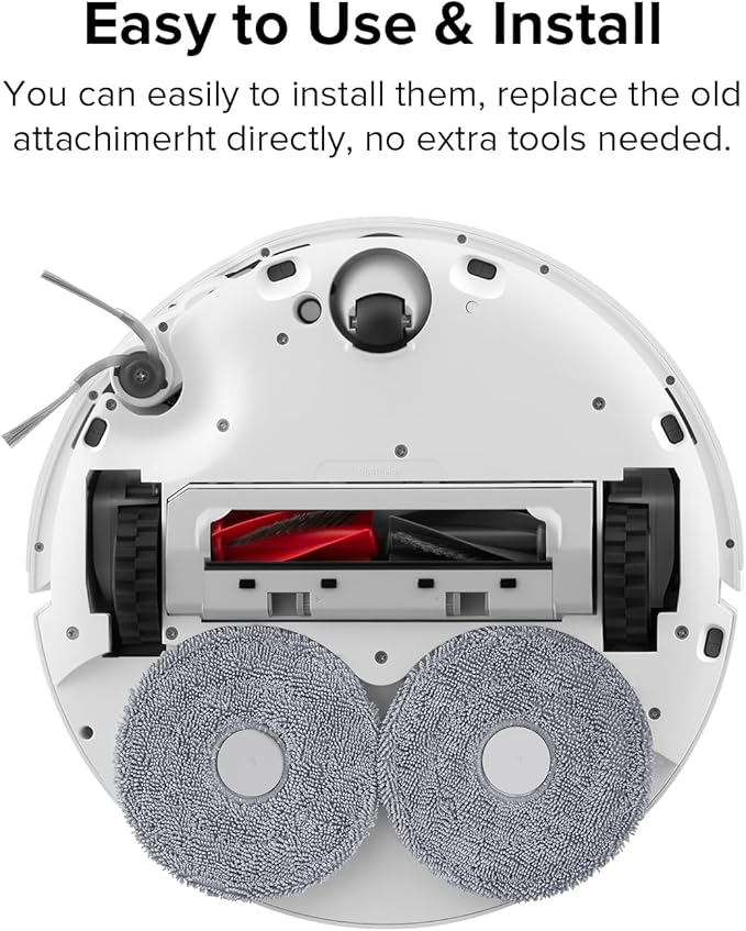 roborock 4 Pack Microfiber Mop Cloths Qrevo CurvX Robot Vacuum, Mop Pad Replacement Accessories
