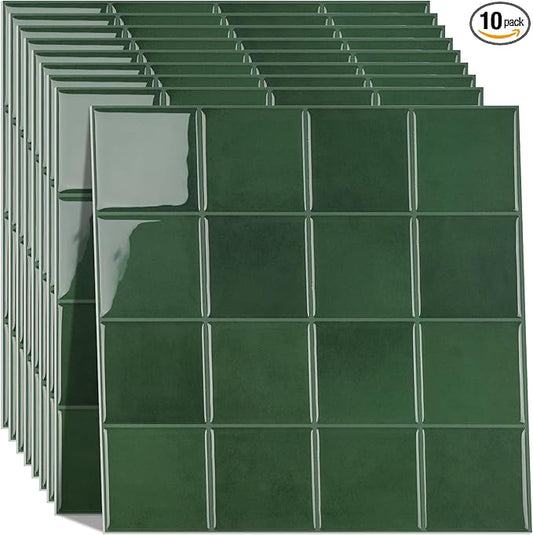 Peel and Stick Backsplash, New Upgrade Design 9" x9"Square Marble Tiles,3D Adhesive Premium Mosaic Tiles, Peel and Stick Tiles for Kitchen,Bathroom, Wall Tile竊?0-Sheet竊?
