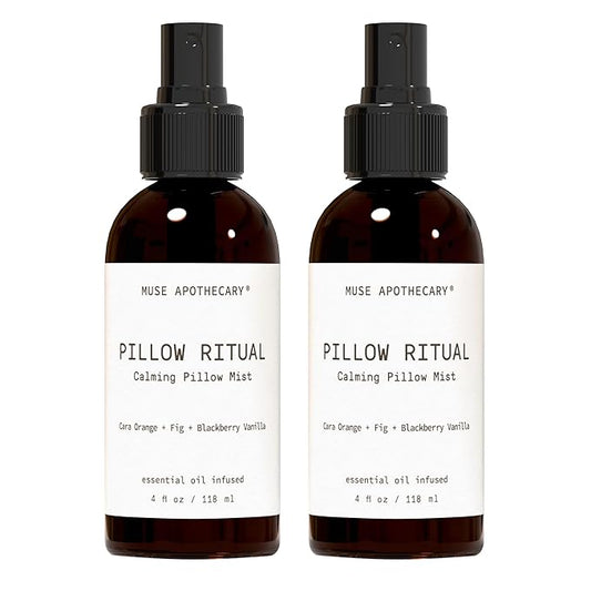 Muse Apothecary Pillow Ritual - Aromatic, Calming and Relaxing Pillow Mist, Linen and Fabric Spray - Infused with Aromatherapy Essential Oils - 4 oz, Cara Orange + Fig + BlackBerry Vanilla, 2 Pack
