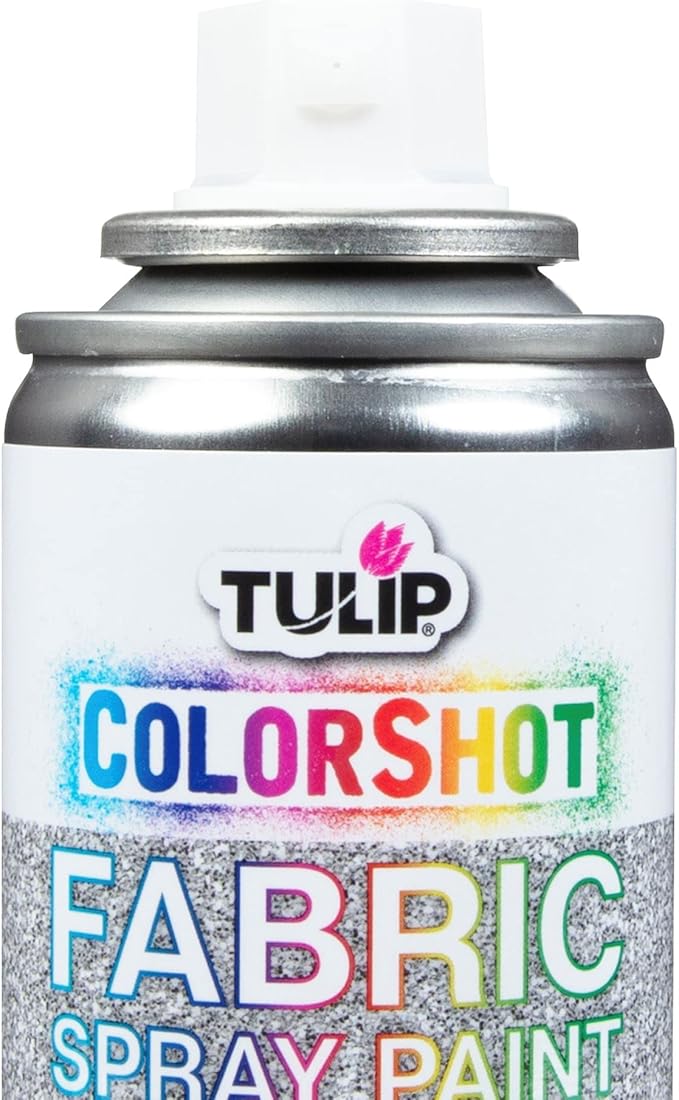 Tulip ColorShot Instant Fabric Spray Paint, Permanent Color Spray-On Fabric Paint, 3oz, Silver Shimmer