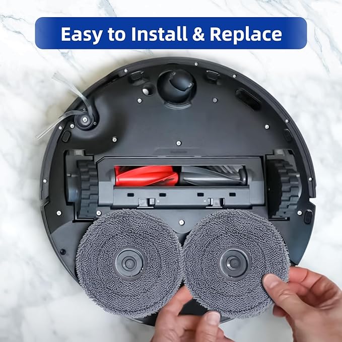 VIEWALL 8 Pack Microfiber Mop Pads for Roborock Saros 10R/20/Qrevo CurvX/S5V/QV 35A/35S/QX Revo/Qrevo S/Plus/Pro/Master/Slim/Qrevo Curv/Edge Vacuum Cleaner, Washable Mop Cloth Replacement Accessories
