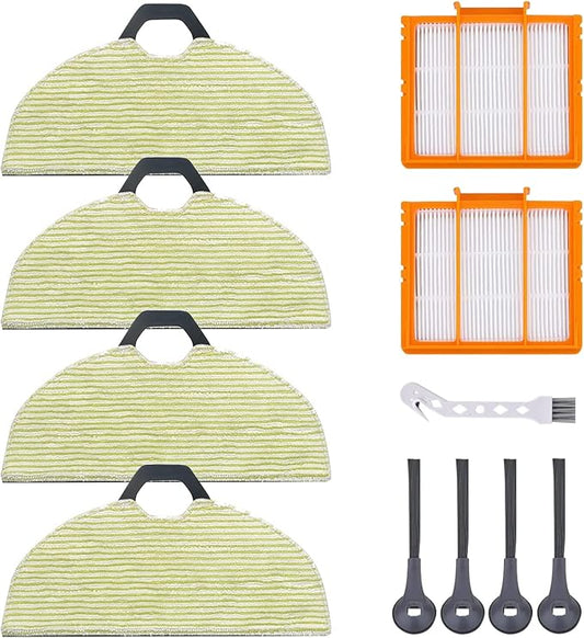 JYAILIFIS RV2610WA Vacuum Mop Replacement Pads Compatible with Shark RV2610WA RV2620WA RV2410WD AV2610WA AI Ultra 2- in-1 Robot Vacuum, 4 Mop Pads, 2 Filters, 4 Side Brushe