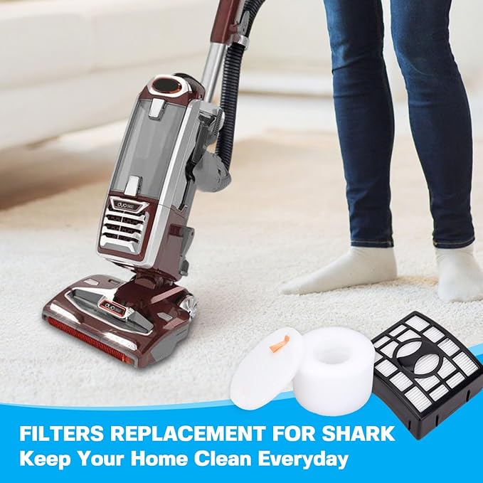Vacuum Filters Replacement for Shark Rotator DuoClean Powered Lift Away Speed NV680 NV681 NV682 NV683 NV800 NV801 NV803 UV810, 2 HEPA Filter, 4 Foam & 4 Faux Felt Filter Replace Part # XFF680 &XHF680
