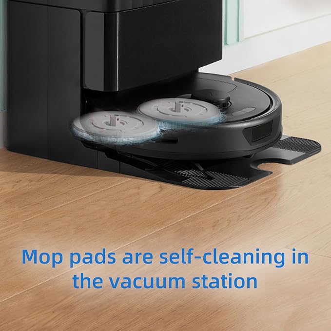 8 Pack Mop Pads for Roborock QV 35A/Saros 10R/Q Revo/Qrevo S/Qrevo Pro/Qrevo Plus/Qrevo Master/Qrevo Slim/Qrevo Curv/Qrevo Edge Robot Vacuum Cleaner, Spin Cleaning Pads Replacement Accessories Set