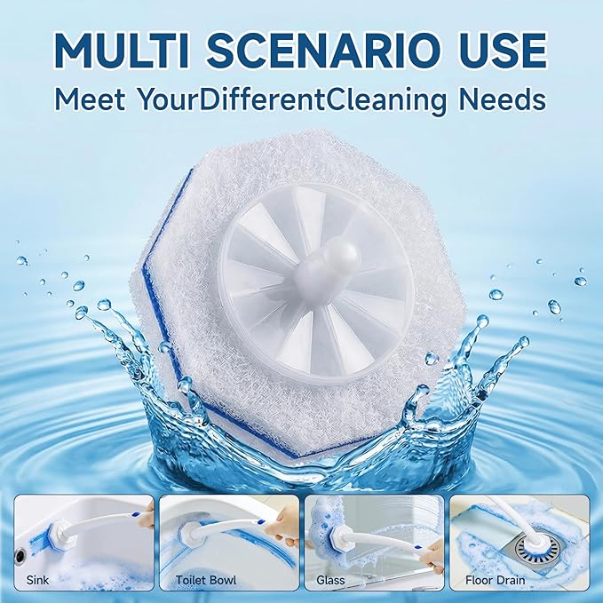50 Count Toilet Wand Refills Compatible for Clorox, 5X Cleaning Power Toilet Bowl Cleaners & High-Density Disposable Toilet Brush Scrubber - No Falling Apart, Instant Foam Cleaning