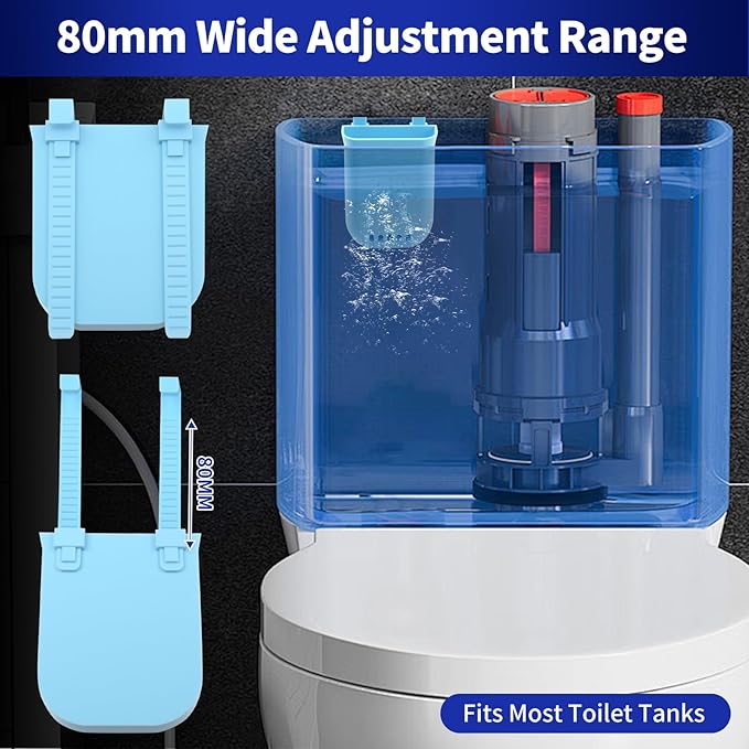 Adjustable Toilet Tank Tablet Holder – Controlled Release Bleach Tablets Dispenser for Toilet Tank, Large Capacity ABS Toilets Tanks Cleaner Tablets Container, Fits Most Water Tanks