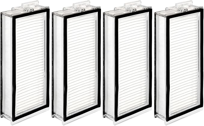 (4 Pack) Q5 Max+ Replacement HEPA Filters Compatible With Roborock Q5 Max+, Q5 Pro, Q5 Pro+, Q8 Max, Q8 Max+, Q7, Q7+, Q7 Max, Q7 Max+, Q5 Duoroller+ Robot Vacuum Cleaner, Replacement Parts Filters