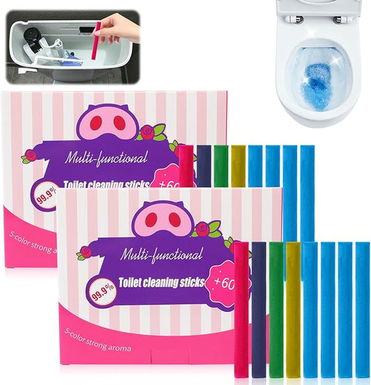 Multi-functional Deodorizing Toilet Cleaning Sticks, Toilet Bowl Cleaners Drop In Tank, Toilet Tank Cleaner Cleaning Perfume Stick for Bathroom Home Use, Long-Lasting Freshness(2sets, 16 pcs)
