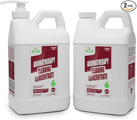 Naeterra 2-Pack All Purpose Aromatherapy Cleaner Concentrate (Total 128oz) – Makes 256 Refills – Plant-Based Formula – Clove, Cinnamon & Rosemary Essential Oils – No Synthetic Fragrances or Agents