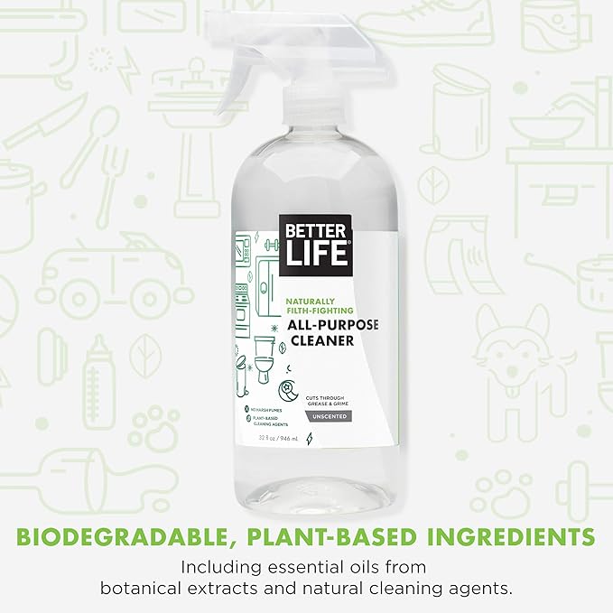 Better Life All Purpose Cleaner Unscented 32 Oz Pack of 2 + Floor Cleaner Citrus Mint 32 Oz Pack of 2