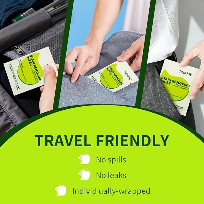 200 Pack Stain Remover Wipes for Clothes & Fabric – Instant Clothing Stain Remover for Shoes, Shirts & Jackets, Individually Wrapped Portable Wipes for Travel & On-the-Go Cleaning