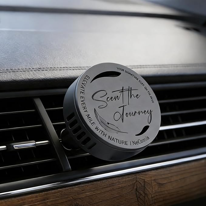 Car Air Freshener Vent Clip, 5 Pack Refills, Essential Oil Car Diffuser (1 Metal Clip + 5 Fragrance Pads), Long Lasting 80 Days, Easy to Clip on Vent,Oud Wood