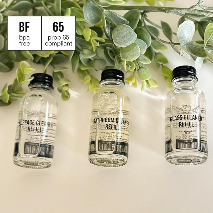 Public Goods Multi Surface Cleaner Refill | All Purpose Cleaner Refill for Floors, Tile, Countertops | Multi Purpose | Cruelty Free | Scented with Jasmine Essential Oils | 3 Pack - 24 Oz Diluted