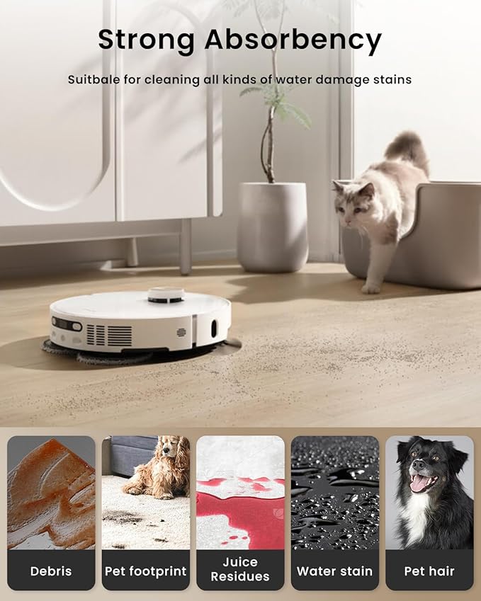 12Pack Microfiber Vacuum Mop Cloth Pad for Dreame X50 Ultra/L20 Ultra/L10s Pro/L10s Pro Gen2/X40 Ultra/for Xiaomi X10+/X20+/for Mova P10/P50 Robot Vacuum,Replacement Part Washing Mopping Pad Mop Pad
