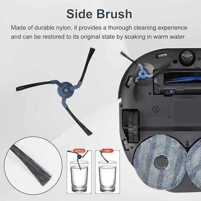 22 Pack Accessories for Eufy X10 Pro Omni Robot Vacuum Cleaner Replacement Parts, 2 Mainbrush 4 Sidebrush 6 Dust Bag 4 Filter 4 Mop Pads 1 Cleaning Brush 1 Screwdriver
