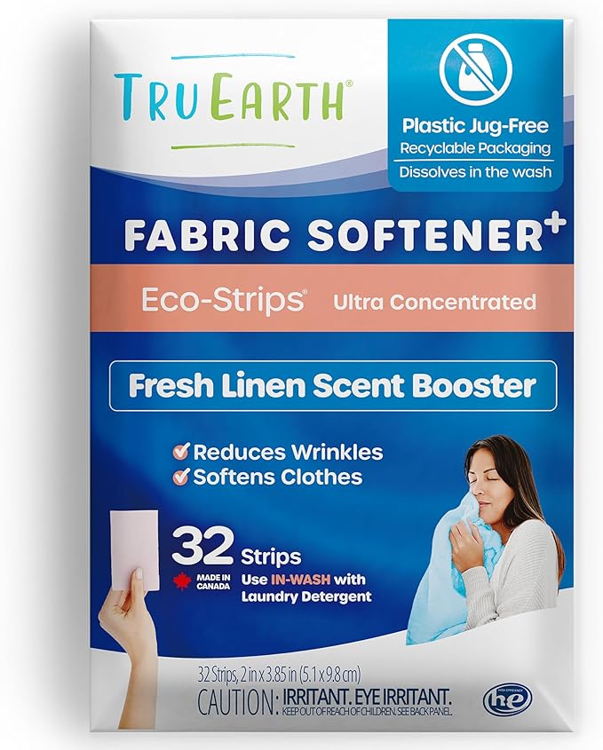 Tru Earth Laundry Essentials Bundle - Laundry Detergent Bundles Set with Fabric Softener, Laundry Sheets, Stain Remover Stick and Dryer Balls - Fresh Linen