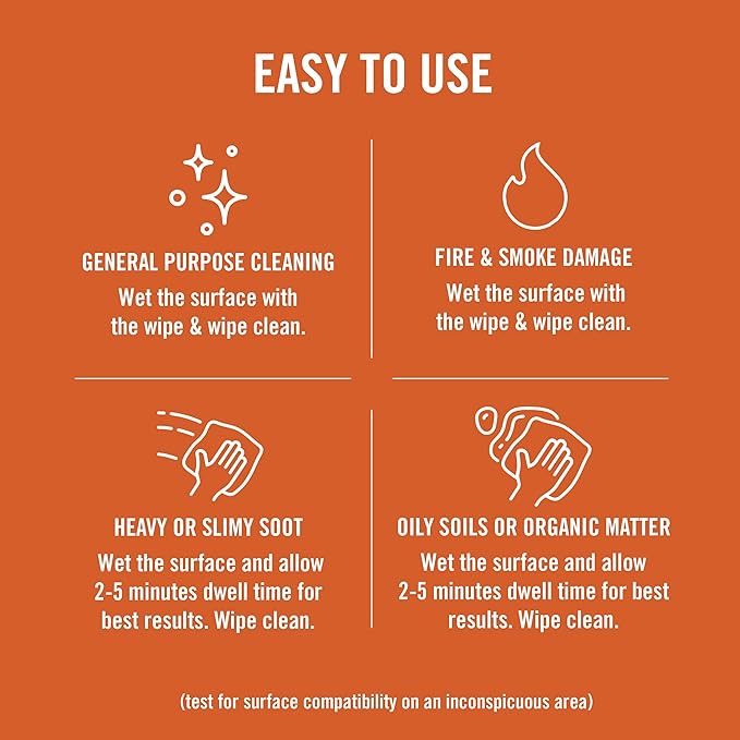 Benefect Atomic Fire & Soot Degreaser - Heavy Duty Botanical Cleaner for Fire Damage, Smoke & Grease Residue – Safe for Kids, Pets & Chemically Sensitive (170 Count Wipes)
