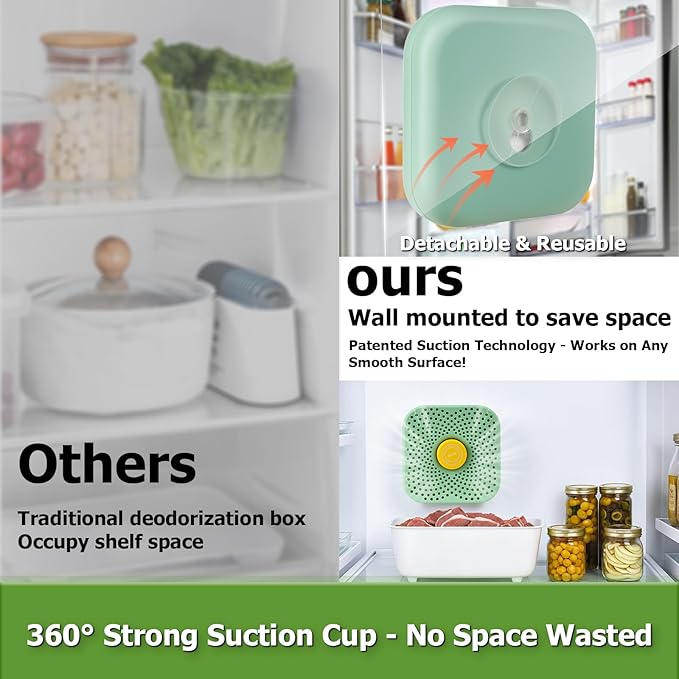Fridge Deodorizer （1Pack），More Effective Than Baking Soda，Rechargeable Refrigerator Deodorizer Made of zeolite ，8-12 Months Long-Lasting Freshness for Fridge