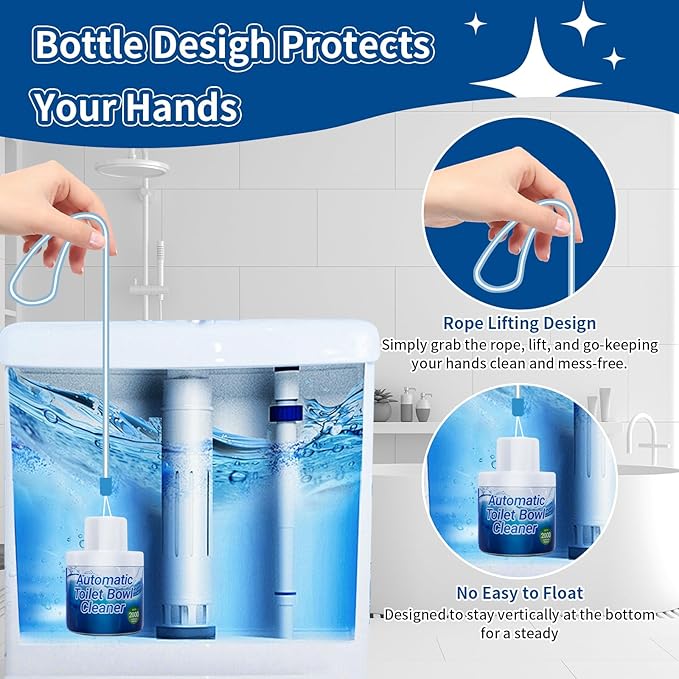 Toilet Bowl Cleaners, Toilet Cleaner, Automatic Long Lasting Continuous Toilet Bowl Cleaner, Prevent Stain Build Up Deep Clean, Each Pack for About 3 Months' Supply, Blue