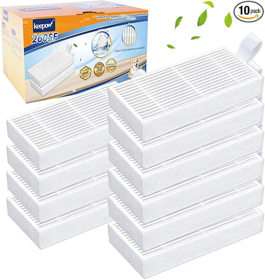 KEEPOW 10 Pack HEPA Filters Replacement Compatible with ILIFE V3s V3s pro V5 V5s V5s Pro V5s Pro 2 V5s Plus Robot Vacuum Cleaner
