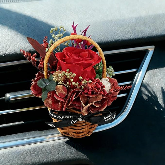 Small Bouquet Car Air Freshener Vent Clips Mini Fresh Flower Bouquet Air Conditioning Outlet Perfume Clip Decoration Essential Oil Diffuser Vent Clip Auto Interior Accessories for Car Decor