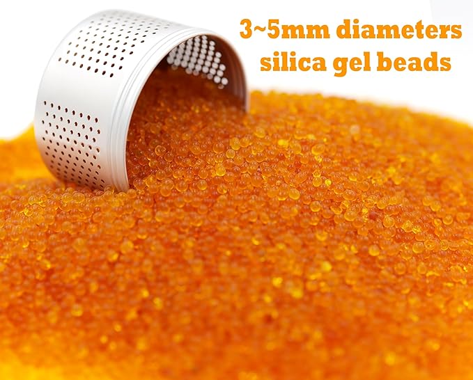 Gun Safe Dehumidifier 200g - Small Silica Gel Desiccant Canister, Moisture Absorber for Gun Cabinets & Safes, Protect 80 Cubic Feet, Silver, Aluminum Shell