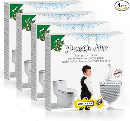 Toilet Clip-On Splash Guard – In-Bowl Odor Control for Bathrooms – Long-Lasting Scent (4, Pine)