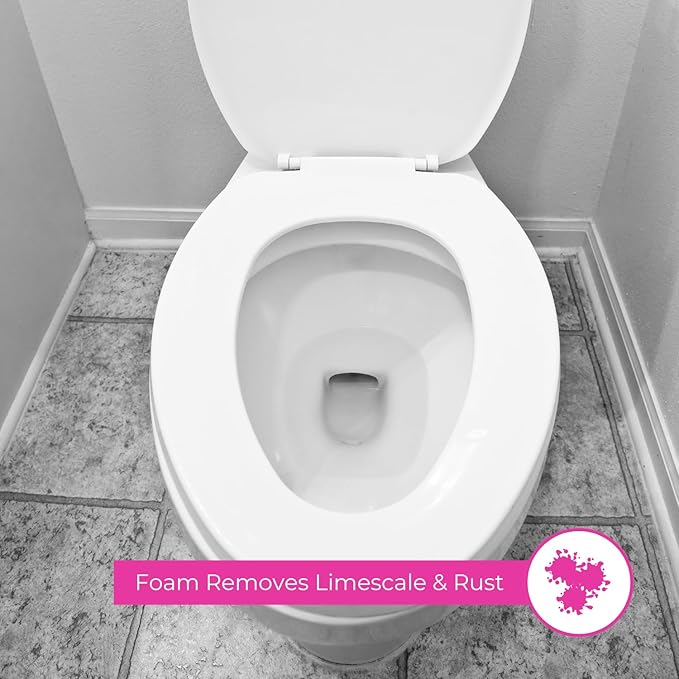 Astonish Foaming Pink Peony Toilet Bowl Cleaner - Deep Cleaning Limescale, Calcium & Rust - No Bottle, Removes Hard Stains - Box of 8 Tablets (3 Pack)