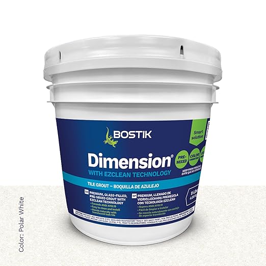 BOSTIK EZ Clean Dimension 9lb Premixed Tile Grout – White H691 | Professional Grade | Easy Apply & Clean, Glass-Filled Translucent Reflective, Stain & Crack Resistant, Fast Drying