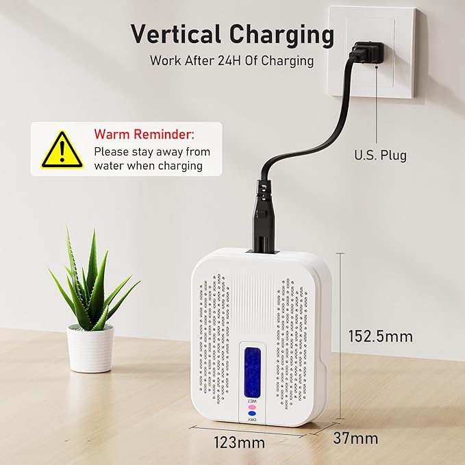 Rechargeable Small Dehumidifier, Portable Mini Dehumidifier for Bathroom, Highly Efficient Dehumidification, Energy Saving, Suitable for Closet, Cars, Wardrobes, Bookcases