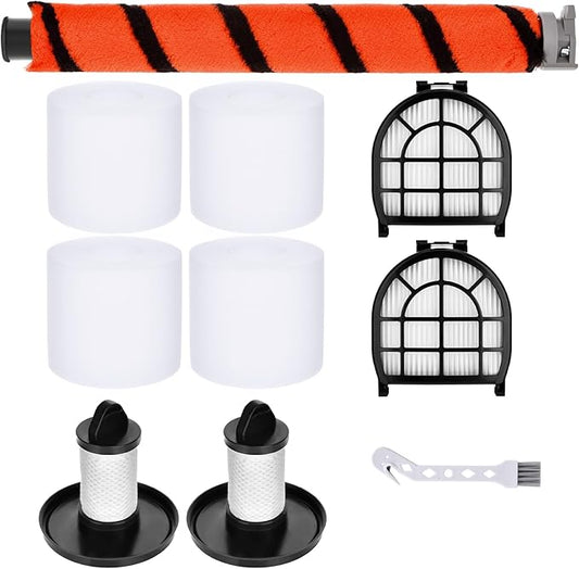 Filter Replacement for Shark LZ602 LZ601 LZ600 LZ602C QU602 QU603 APEX UpLight Lift-Away DuoClean Vacuum, 2 HEPA + 2 Pre + 4 Foam Filters, 1 Brush Roll, Part #XFFLZ600 & XHFFC600 & 145FC600