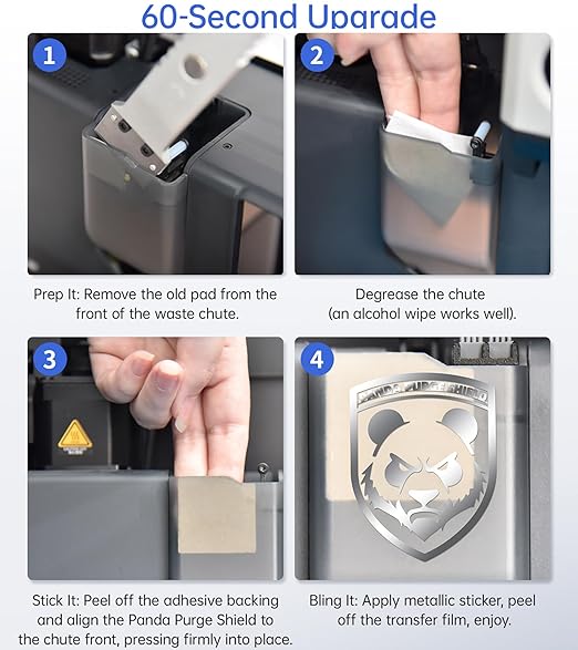 BIQU Panda Purge Shield for Bambu-Lab P1S P1P X1C X1E, BIQU Multi-Color Printing Upgrade Kit Purging Reliability Solution, No More Chute Clogs