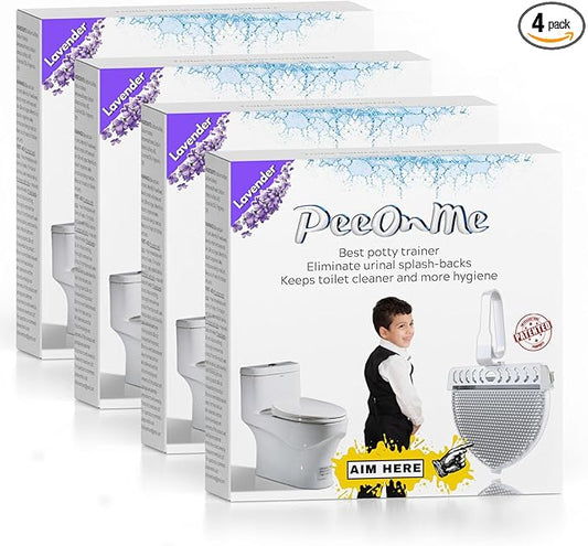 Toilet Clip-On Splash Guard – In-Bowl Odor Control for Bathrooms – Long-Lasting Scent (4, Lavender)