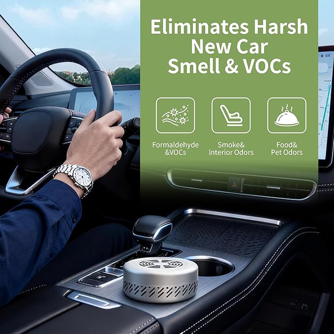 Pet & Car Odor Eliminator – Lasts 10 Years Nano-Catalyst Air Purifier Removes VOCs, Formaldehyde & Smoke Odors – Powerful Deodorizer for Closets – Better Than Charcoal, Ozone & Ionizers