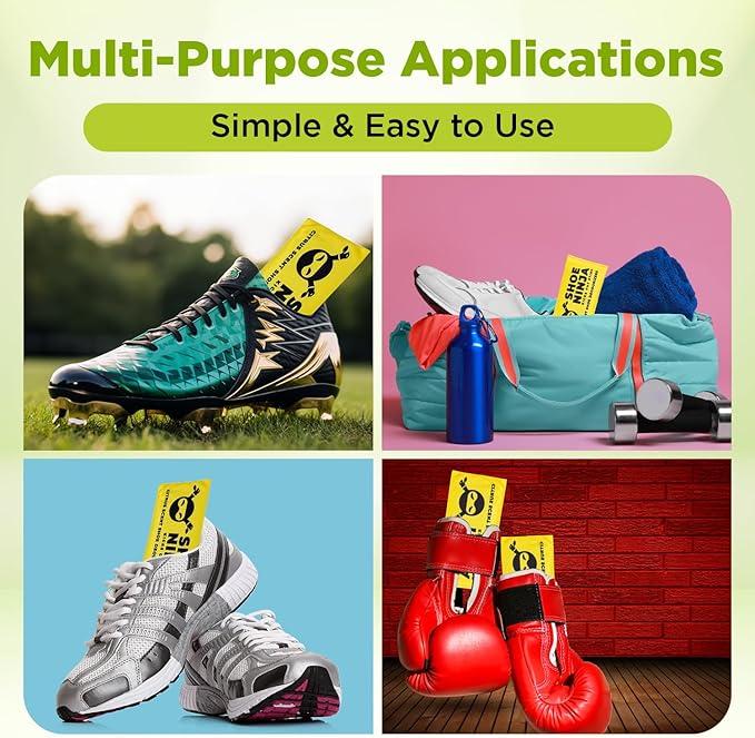 Shoe Ninja Shoe Deodorizer - Shoe Odor Elimination with Activated Charcoal, Versatile and Reusable Shoe Smell Remover, Boxing Glove Deodorizer, and Shoe Freshener, Great for Sports - 1 Pack Count of 2