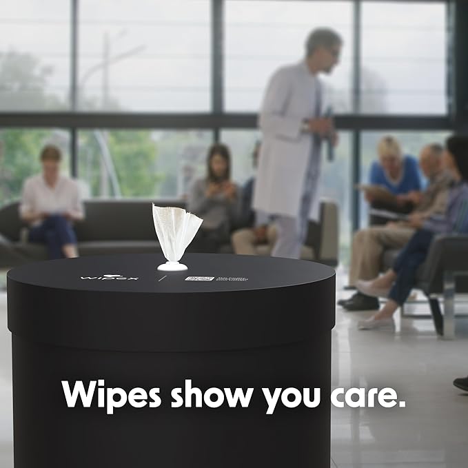 Wipex Gym Wipes Dispenser Refill Bundle - EWG Verified - 2800 Count Plant-Based 8x8" Gym Wipes for Equipment, Lavender Scent with Premium Black Stainless Steel Floor Dispenser
