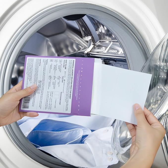 YUCO Travel Pack Laundry Detergent Sheets 2 Pack of 5 Sheet for Overnight Week Travel, Envelope Pouch Carry Everywhere, for Clothing Deep Clean Grament Freshen, Hypoallergenic, Fresh and Lavender