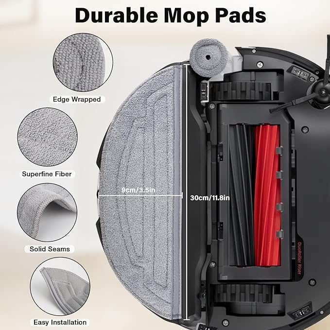 Accessories Kit for roborock S8 MaxV Ultra Robot Vacuum, 2 Main Brushes, 6 Dust Bags, 4 Mop Cloths, 4 Edge Mop Cloths, 4 Filters, 6 Side Brushes, 1 Self-Main Brush, 1 Cleaning Brush, 1 Screwdriver