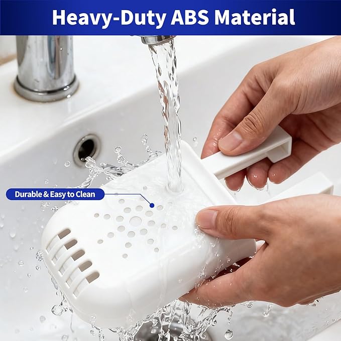 Adjustable Toilet Tank Tablet Holder – Controlled Release Bleach Tablets Dispenser for Toilet Tank, Large Capacity ABS Toilets Tanks Cleaner Tablets Container, Fits Most Water Tanks