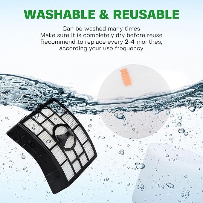 Vacuum Filters Replacement for Shark Rotator Powered Lift-Away Vacuum NV650 NV650W NV651 NV652 NV750W NV751 NV752 NV831 NV835 AX950 AX951 AX952 ZU632 AZ1000W AZ1002 AZ1002BRN # XFF650 XHF650