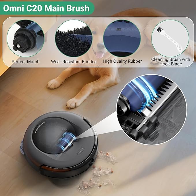 Replacement Kit for Eufy Robot Vacuum Omni C20 – Includes: 2 Main Brushes, 4 Filters, 6 Mopping Pad, 6 Side Brushes, 6 Dust Bags, 6 Scented Tablets, 1 Cleaning Brush & 1 Screwdriver
