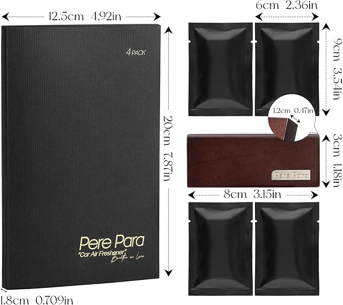 4 Packs Amber Vanilla Scented Natural Wood Vent Clips,【Ease Your First Breath】 Odor Refresh Car Scents Air Freshener Refills, Long Lasting Fragrance Diffuser, SUV Essentials Gift for Women