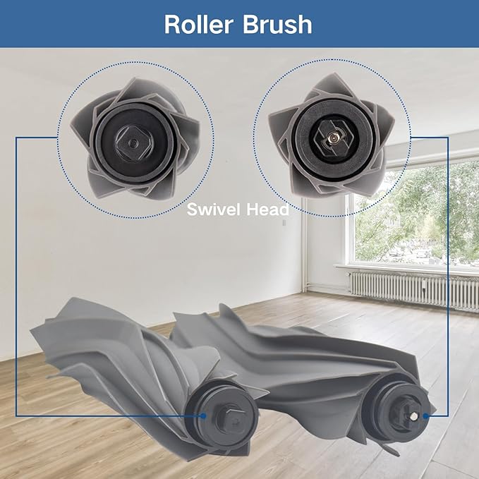 Replacement Accessories Parts Kit Compatible with Dreame L40 Ultra | X40 Ultra | Mova P10 Pro Ultra – 8 Robot Vacuum Dust Bags, 8 Mop Pads, 8 Filters, 6 Side Brushes, 2 Rubber Main Brushes