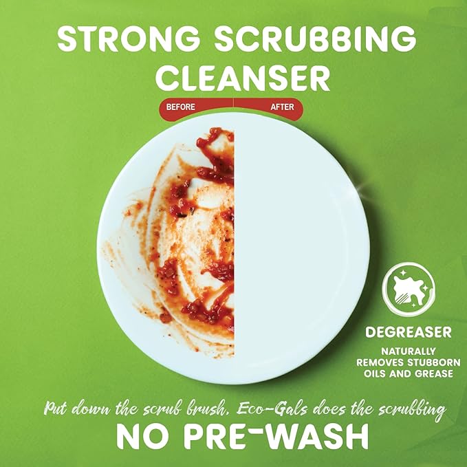 Eco-Shines Dishwasher Detergent Pods With 3 in 1 Power of Liquid, Powder, and Gel for Brighter Cleaner Dishes