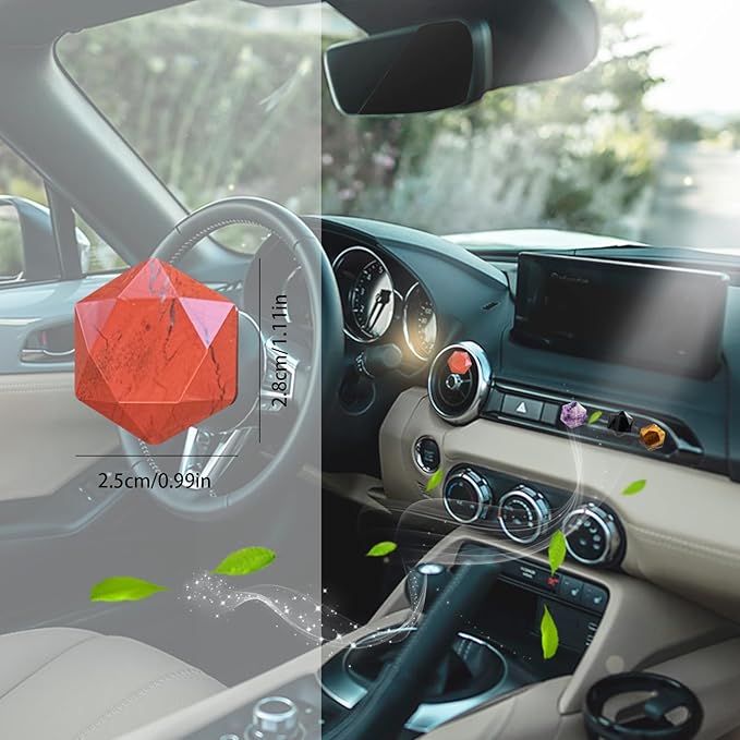 Boho Car Decor,4pcs Natural Stone Car Vent Clips Air Fresheners,Crystal Hexagram Star Hippie Interior Dashboard Decorations Accessories for Women Men