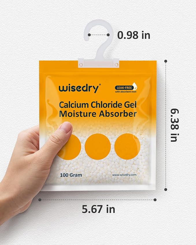Wisedry Moisture Absorbers 100G (Pack of 10), 100% Leakproof Dehumidifier Bags, Fragrance-Free Disposable Humidity Absorbers for Closet, Basement, Home