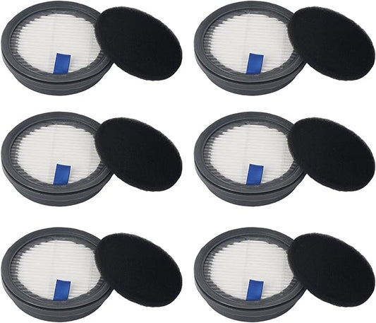 HEPA Filters & Sponge Filters Fit for Afoddon A200Pro/A200, ORFELD B08/C10A/C10G, NEQUARE S12, S25, S25Pro, S26 Series Cordless Vacuum Cleaner (6 Pack HEPA Filters & 6 Packs Sponge Filters)