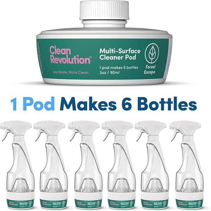 Clean Revolution- One Multi-Surface Refill Pod, Forest Escape Scent, Makes 6 bottles/84 total oz. Plant-Based, Non-Toxic, Biodegradable, Eco-Friendly Cleaner